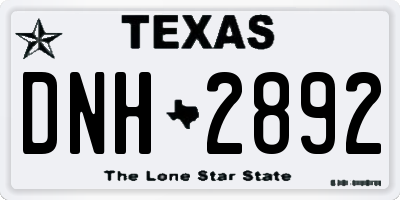 TX license plate DNH2892