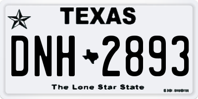TX license plate DNH2893