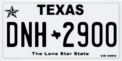 TX license plate DNH2900