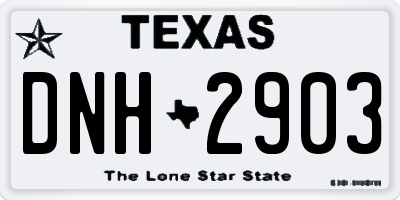 TX license plate DNH2903
