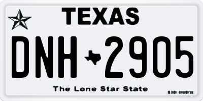 TX license plate DNH2905