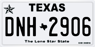 TX license plate DNH2906