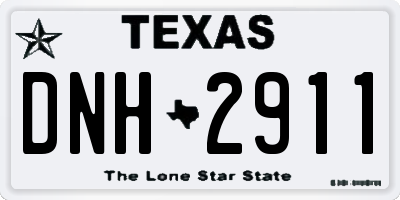 TX license plate DNH2911