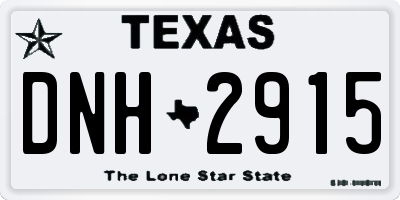 TX license plate DNH2915