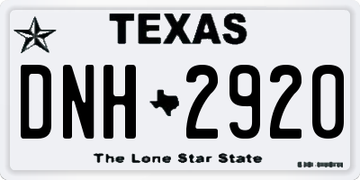 TX license plate DNH2920