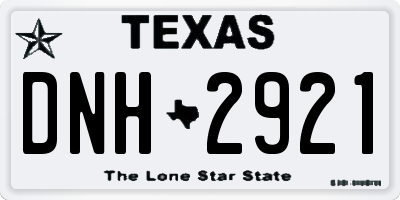 TX license plate DNH2921