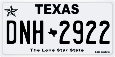 TX license plate DNH2922