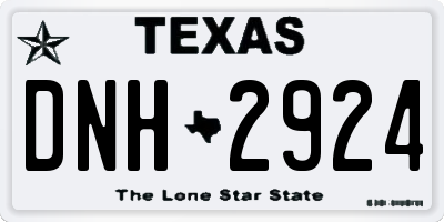 TX license plate DNH2924