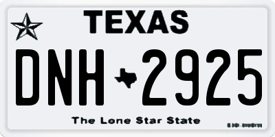 TX license plate DNH2925
