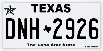 TX license plate DNH2926