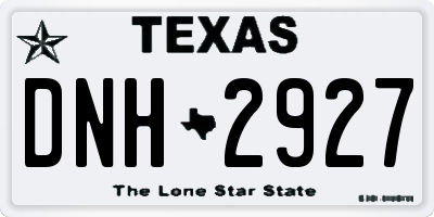 TX license plate DNH2927