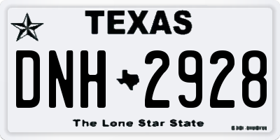 TX license plate DNH2928
