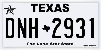 TX license plate DNH2931