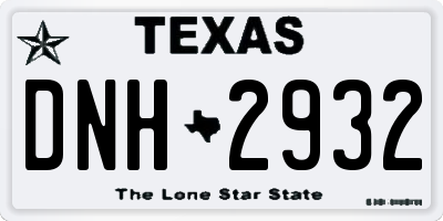 TX license plate DNH2932