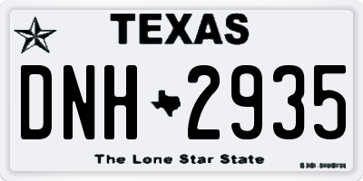 TX license plate DNH2935