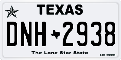 TX license plate DNH2938
