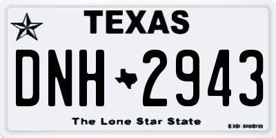 TX license plate DNH2943
