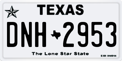 TX license plate DNH2953