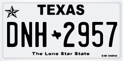 TX license plate DNH2957