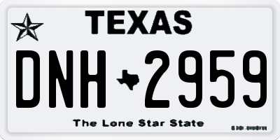 TX license plate DNH2959