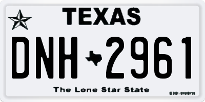 TX license plate DNH2961