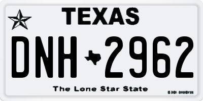 TX license plate DNH2962