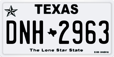 TX license plate DNH2963