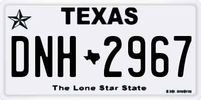 TX license plate DNH2967