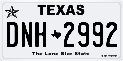 TX license plate DNH2992