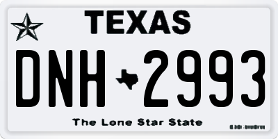 TX license plate DNH2993