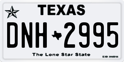 TX license plate DNH2995