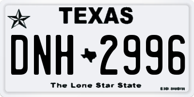 TX license plate DNH2996