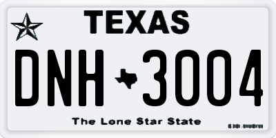 TX license plate DNH3004