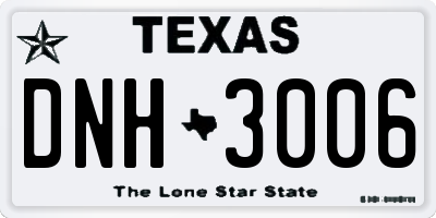 TX license plate DNH3006