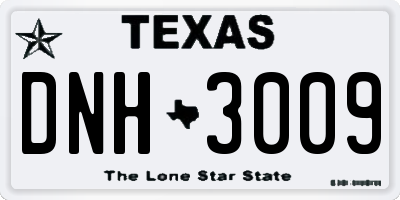 TX license plate DNH3009