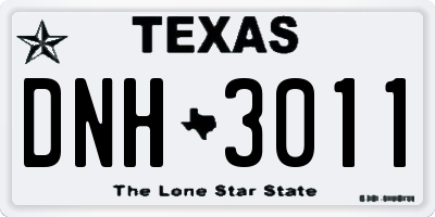 TX license plate DNH3011