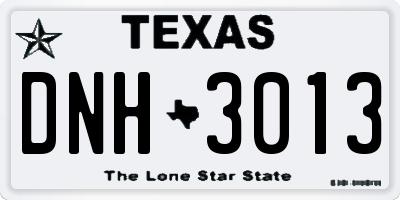 TX license plate DNH3013