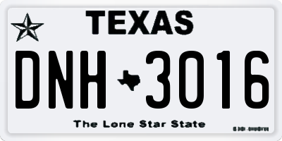 TX license plate DNH3016
