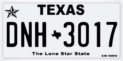 TX license plate DNH3017
