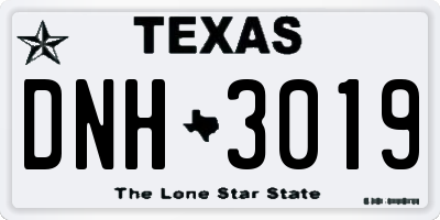 TX license plate DNH3019