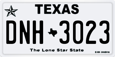 TX license plate DNH3023