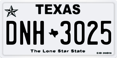 TX license plate DNH3025