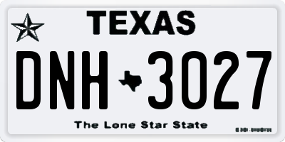 TX license plate DNH3027