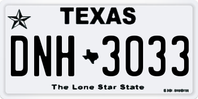 TX license plate DNH3033