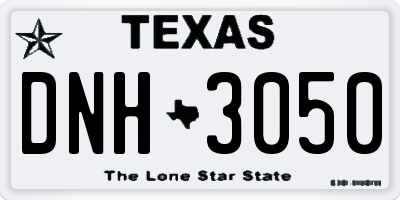 TX license plate DNH3050