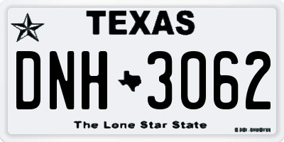 TX license plate DNH3062