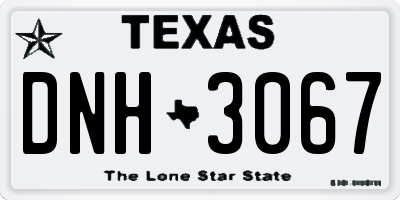 TX license plate DNH3067