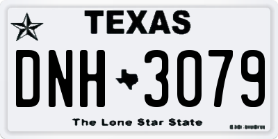 TX license plate DNH3079