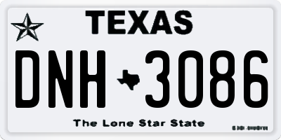 TX license plate DNH3086