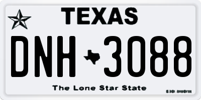 TX license plate DNH3088